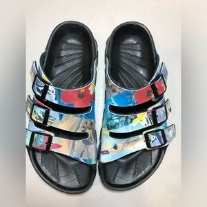 Birkenstock print beach Triple-Strap Sandals - Black Insole, waterproof 37 S